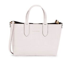 Alexander McQueen Croc Embossed Leather Mini Satchel Pink